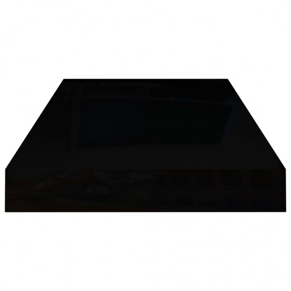Estante flotante de pared negro brillante MDF 50x23x3.8 cm M 5