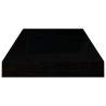 Estante flotante de pared negro brillante MDF 50x23x3.8 cm 5