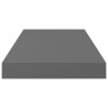 Estante flotante de pared MDF gris brillo 50x23x3.8 cm 5