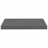 Estantes flotantes de pared 2 uds MDF gris brillo 50x23x3.8 cm 5