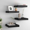 Estantes flotantes de pared 4 uds MDF negro 23x23.5x3.8 cm 1