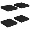 Prateleiras de parede suspensas 4 pcs 23x23.5x3.8cm MDF preto 2