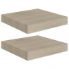 Estantes flotantes de pared 2 uds MDF roble 23x23.5x3.8 cm 2