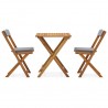 3 pcs conjunto bistrô dobrável c/ almofadões em acácia maciça 2
