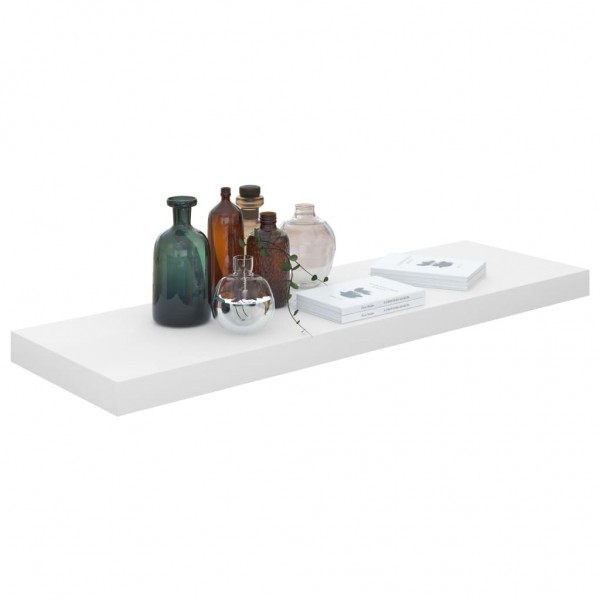 Estante flotante de pared blanco brillante MDF 80x23.5x3.8 cm M 3