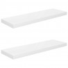 Prateleiras de parede suspensas 2 pcs 80x23.5x3.8cm MDF branco 2