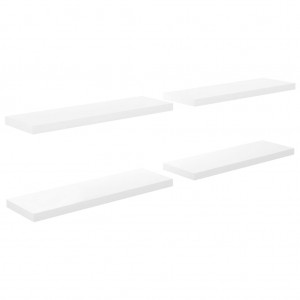 Prateleiras de parede suspensas 4 pcs 80x23.5x3.8cm MDF branco H