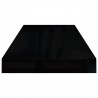 Estante flotante de pared MDF negro brillante 60x23.5x3.8 cm 5