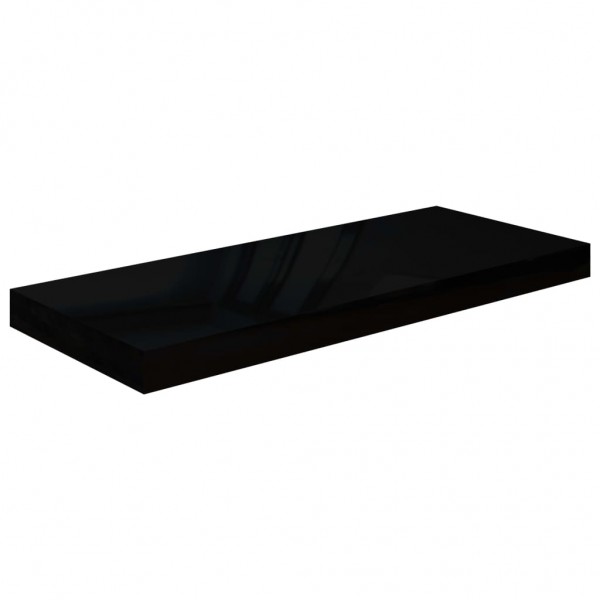 Estante flotante de pared 2 uds MDF negro brillo 60x23.5x3.8 cm M 4