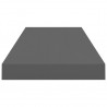 Prateleira de parede suspensa 60x23.5x3.8 cm MDF cinzento 5