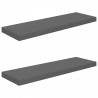 Prateleiras de parede suspensas 2 pcs 80x23.5x3.8cm MDF cinza 2
