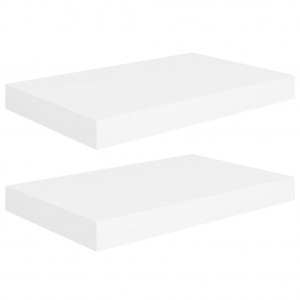 Estantes flotantes de pared 2 uds MDF blanco 40x23x3.8 cm H