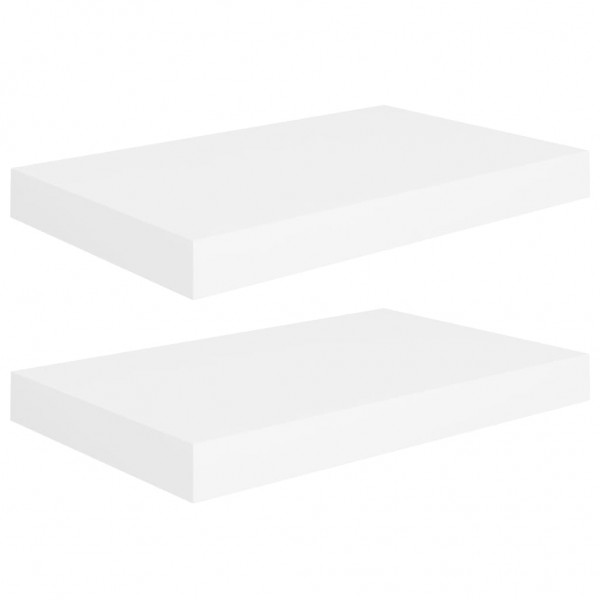 Estantes flotantes de pared 2 uds MDF blanco 40x23x3.8 cm M 2