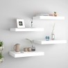 Prateleiras de parede suspensas 4 pcs 40x23x3.8cm MDF branco 1