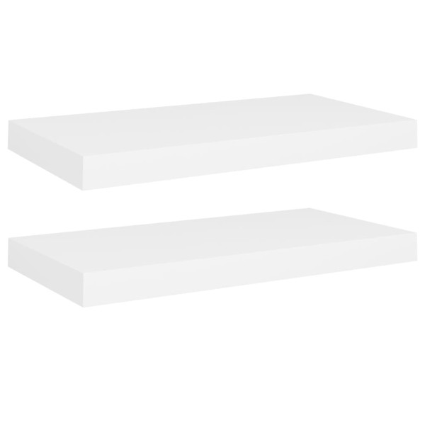 Estantes flotantes de pared 2 uds MDF blanco 50x23x3.8 cm M 2