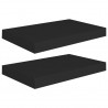 Prateleiras de parede suspensas 2 pcs 40x23x3.8cm MDF preto 2