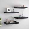 Prateleiras de parede suspensas 4 pcs 40x23x3.8cm MDF preto 1