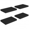 Prateleiras de parede suspensas 4 pcs 40x23x3.8cm MDF preto 2