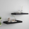 Prateleiras de parede suspensas 2 pcs 50x23x3.8cm MDF preto 1