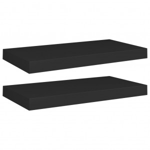 Estantes flotantes de pared 2 uds MDF negro 50x23x3.8 cm H