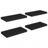 Estantes flotantes de pared 4 uds negro MDF 50x23x3.8 cm 2