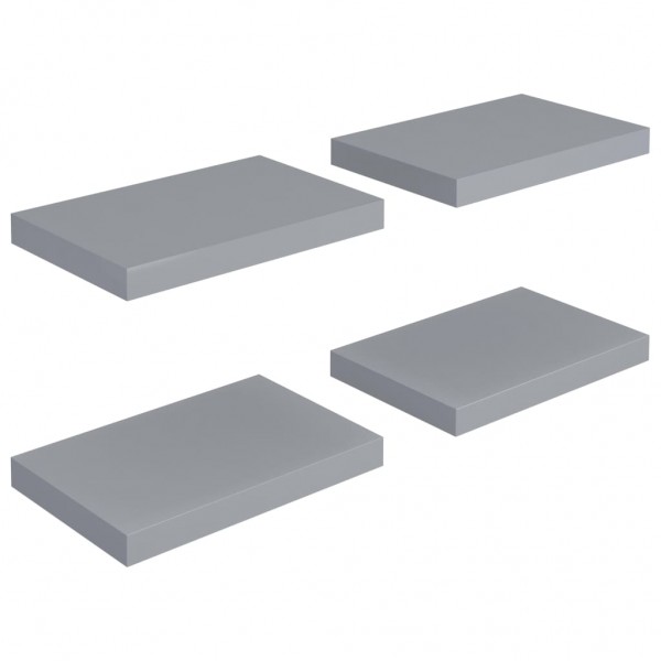 Estantes flotantes de pared 4 uds gris MDF 40x23x3.8 cm M 2