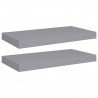 Estantes flotantes de pared 2 uds MDF gris 50x23x3.8 cm 2
