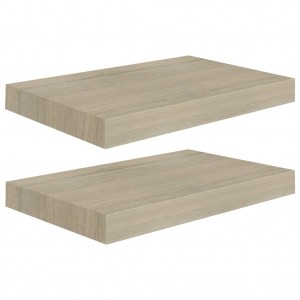Prateleiras parede suspensas 2 pcs 40x23x3.8cm MDF cor carvalho H