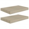 Prateleiras parede suspensas 2 pcs 40x23x3.8cm MDF cor carvalho 2