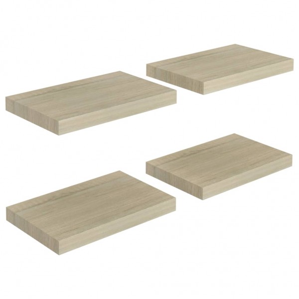 Estantes flotantes de pared 4 uds MDF roble 40x23x3.8 cm M 2