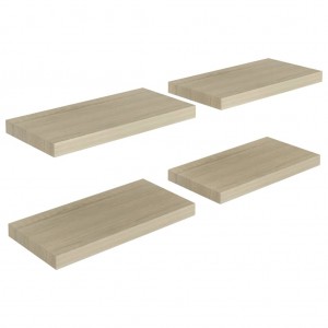 Estantes flotantes de pared 4 uds negro MDF 50x23x3.8 cm H