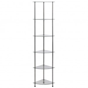 Estantería 6 niveles vidrio templado transparente 30x30x160 cm H