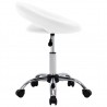 Silla de trabajo con ruedas cuero sintético blanco 3