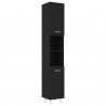 Armario de baño madera contrachapada negro 30x30x179 cm 2