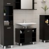 Armario de baño madera contrachapada negro 60x32x53.5 cm 3