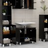 Armario de baño madera contrachapada negro 60x32x53.5 cm 4
