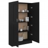 Armario de libros madera contrachapada negro 82.5x30.5x150 cm 4