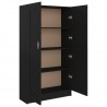 Armario de libros madera contrachapada negro 82.5x30.5x150 cm 5
