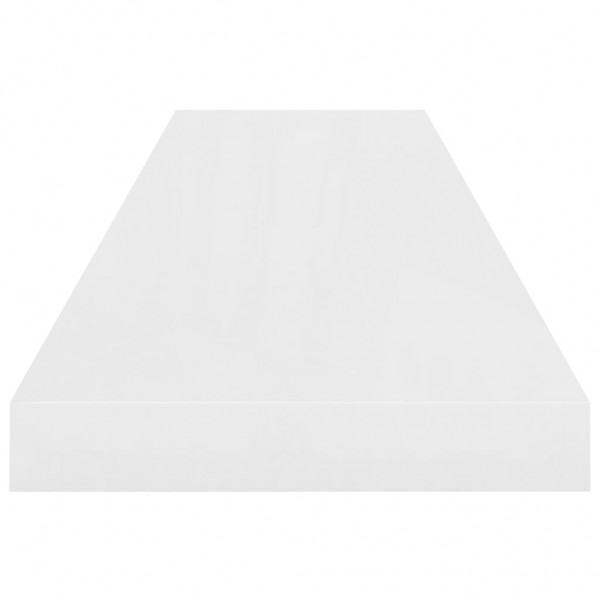 Estante flotante de pared blanco brillante MDF 90x23.5x3.8 cm M 5