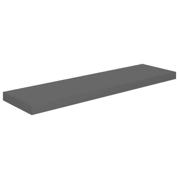 Estantes flotantes pared 2 uds MDF gris brillo 90x23.5x3.8 cm M 4