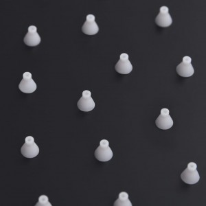 Cabezal ducha efecto lluvia acero inox cuadrado negro 30x20 cm H