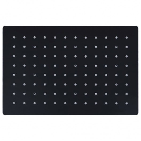 Cabezal ducha efecto lluvia acero inox cuadrado negro 30x20 cm M 4