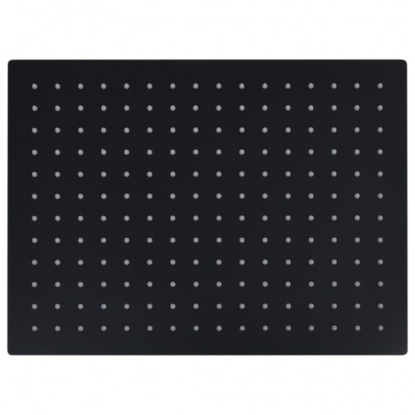 Cabezal ducha efecto lluvia acero inox cuadrado negro 40x30 cm M 4