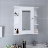 Armario de baño con espejo blanco 66x17x63 cm MDF 1