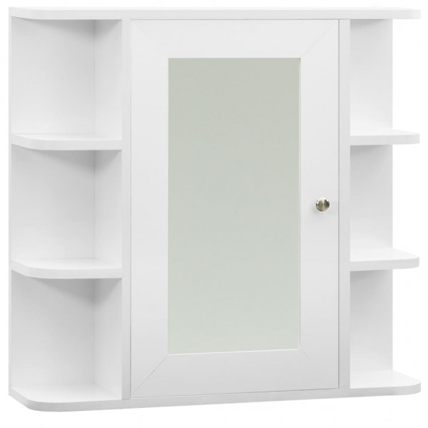 Armario de baño con espejo blanco 66x17x63 cm MDF M 2