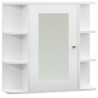 Armario de baño con espejo blanco 66x17x63 cm MDF 2
