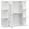 Armário espelhado para casa de banho 66x17x63 cm MDF branco 3