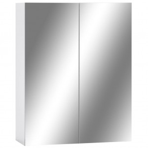 323607  Bathroom Mirror Cabinet White 60x15x75 cm MDF H