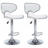 Bancos de bar 2 pcs couro artificial branco 2