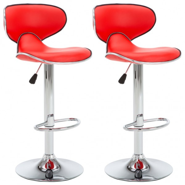 323645  Bar Stools 2 pcs Red Faux Leather M 2